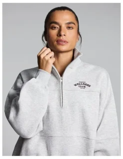 Rockwear Cosy Fleece Longline 1/2 Zip Mid Grey Marle