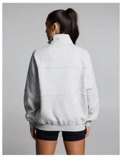 Rockwear Cosy Fleece Longline 1/2 Zip Mid Grey Marle