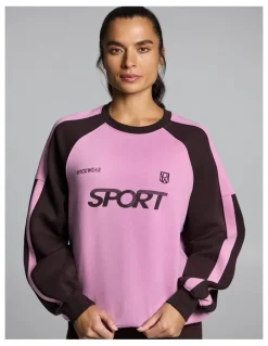 Rockwear Cosy Fleece Oversized Crew Dusty Pink