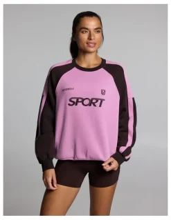 Rockwear Cosy Fleece Oversized Crew Dusty Pink