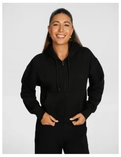 Rockwear Cosy Fleece Zip Through Hoodie in Black