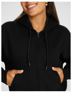 Rockwear Cosy Fleece Zip Through Hoodie in Black