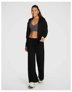 Rockwear Cosy Fleece Zip Through Hoodie in Black