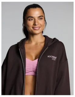 Rockwear Cosy Fleece Zip Through Hoodie Cocoa