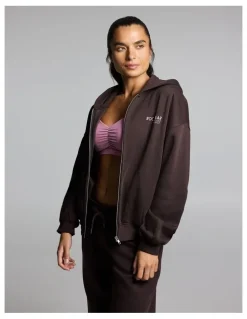 Rockwear Cosy Fleece Zip Through Hoodie Cocoa