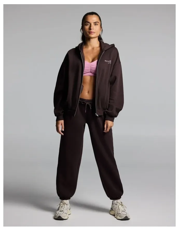 Rockwear Cosy Fleece Zip Through Hoodie Cocoa