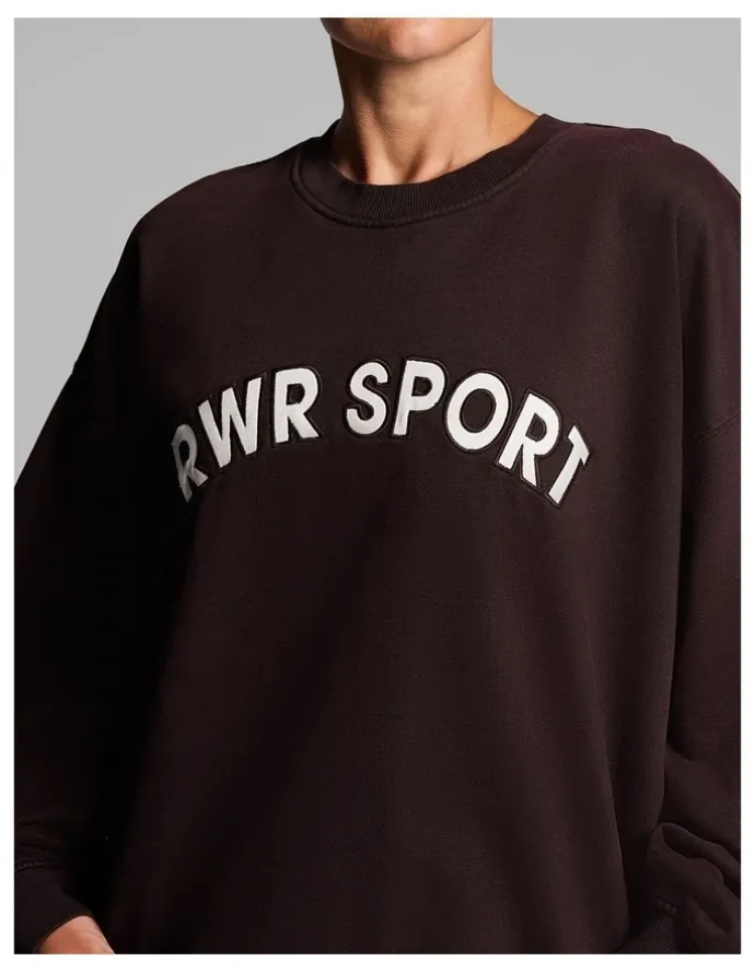 Rockwear Cotton Fleece Crew Neck Sweat Top in Cocoa