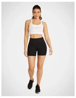 Rockwear Elevate Mid Thigh Pocket Tight Shorts in Black