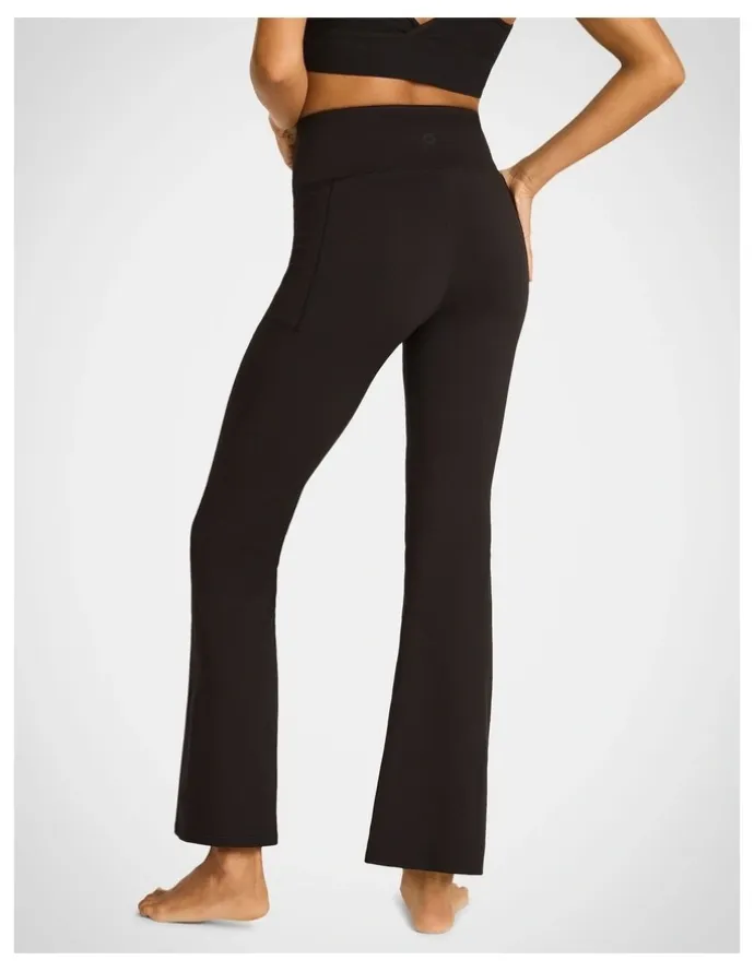 Rockwear Flared Pocket Yoga Pants in Black