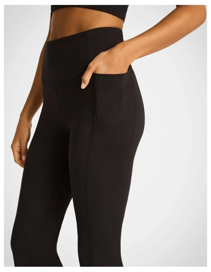 Rockwear Flared Pocket Yoga Pants in Black