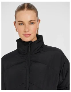 Rockwear Longline Puffer Jacket in Black