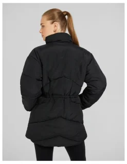 Rockwear Longline Puffer Jacket in Black