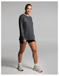 Rockwear Loose Fit Long Sleeve Tee in Black Acid