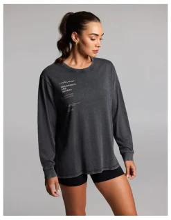Rockwear Loose Fit Long Sleeve Tee in Black Acid