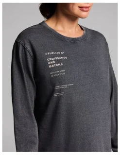 Rockwear Loose Fit Long Sleeve Tee in Black Acid