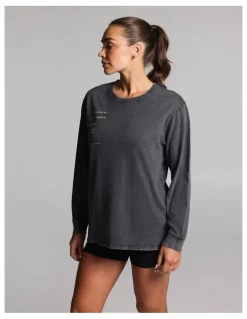 Rockwear Loose Fit Long Sleeve Tee in Black Acid