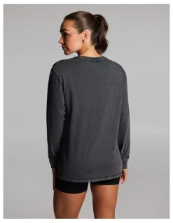 Rockwear Loose Fit Long Sleeve Tee in Black Acid