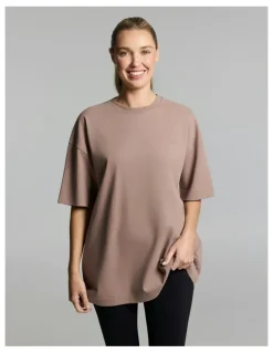 Rockwear Luxe Brushed Oversize Tee Coffee