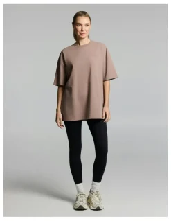 Rockwear Luxe Brushed Oversize Tee Coffee
