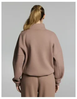 Rockwear Luxe Fleece Half Zip Coffee