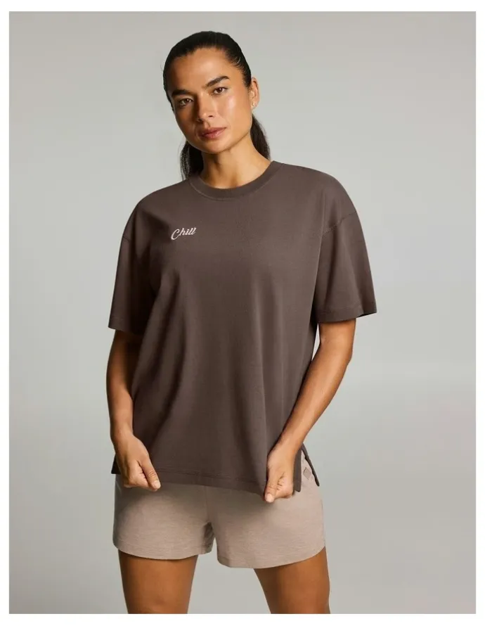 Rockwear Luxe Loose Fit Tee Milk Choc