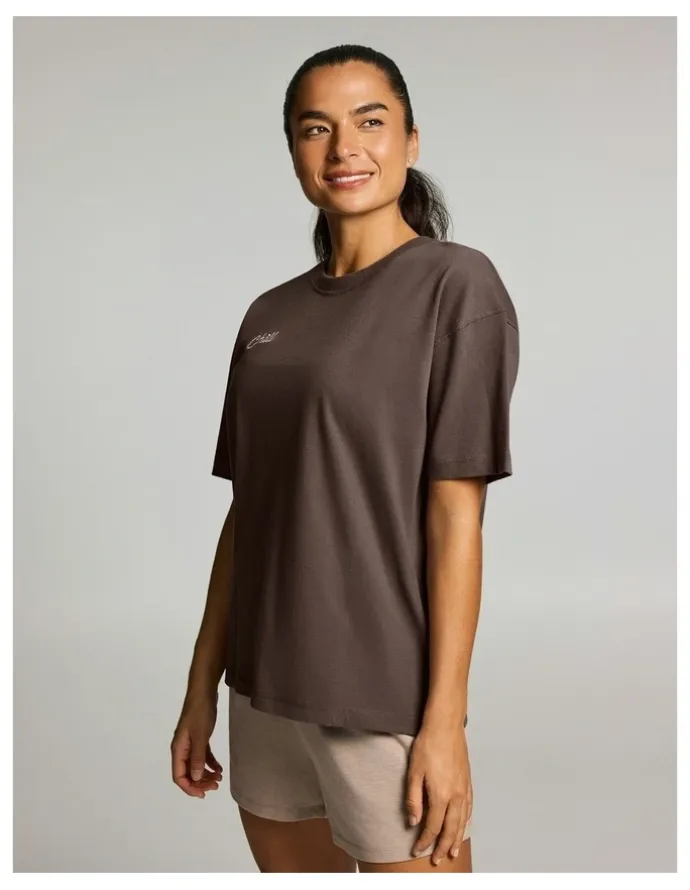 Rockwear Luxe Loose Fit Tee Milk Choc