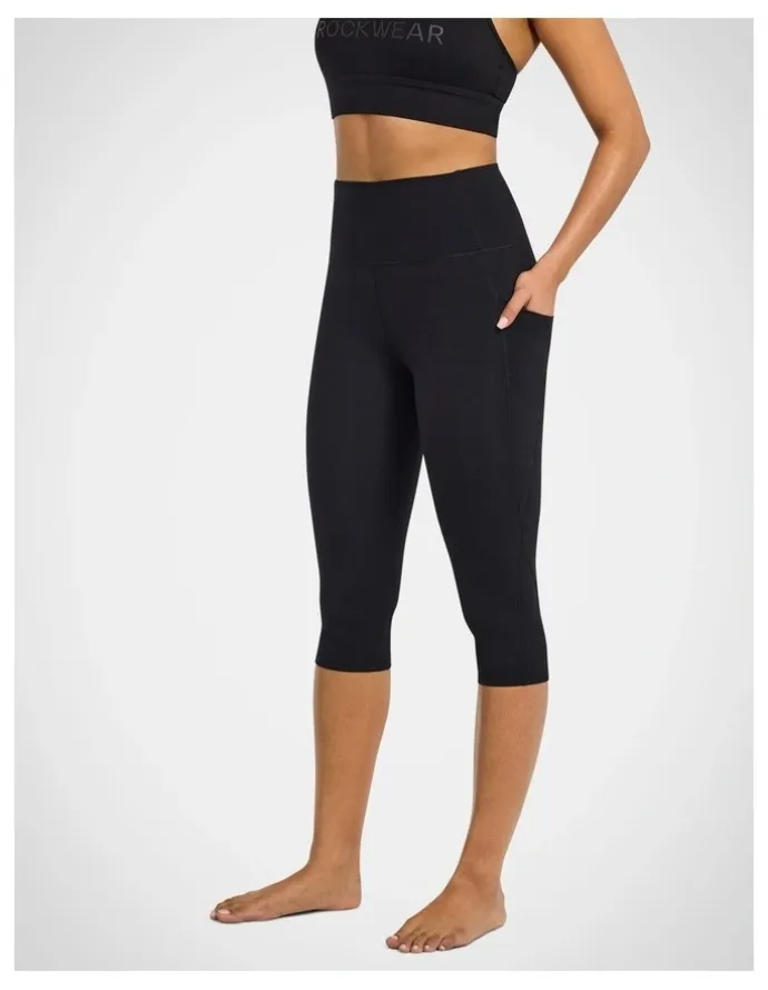 Rockwear Luxesoft Pocket 3/4 Tights in Black