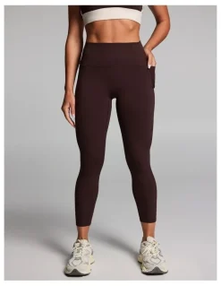 Rockwear No Front Seam Pocket Ankle Grazer Tights in Cocoa