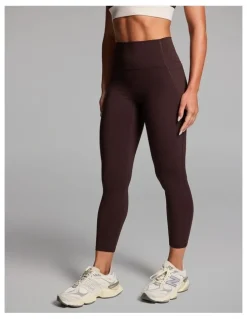 Rockwear No Front Seam Pocket Ankle Grazer Tights in Cocoa