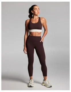 Rockwear No Front Seam Pocket Ankle Grazer Tights in Cocoa