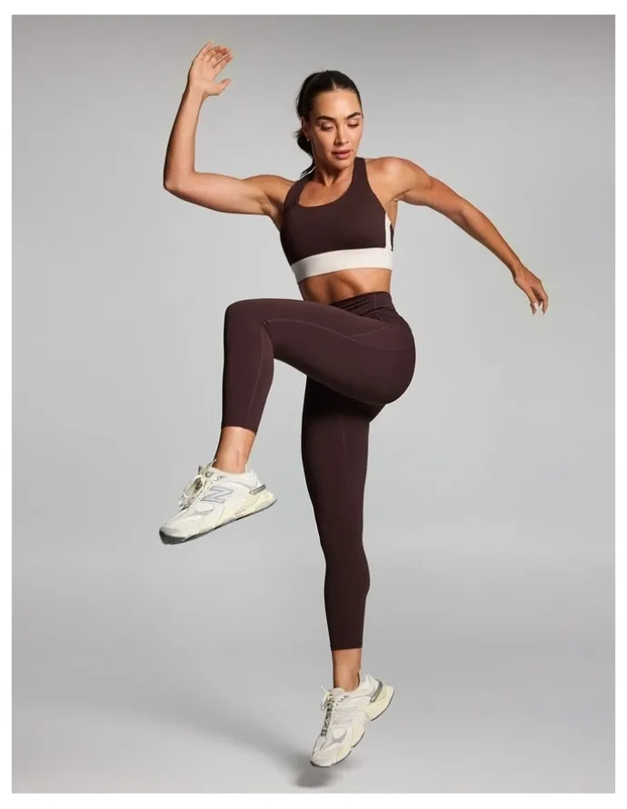 Rockwear No Front Seam Pocket Ankle Grazer Tights in Cocoa