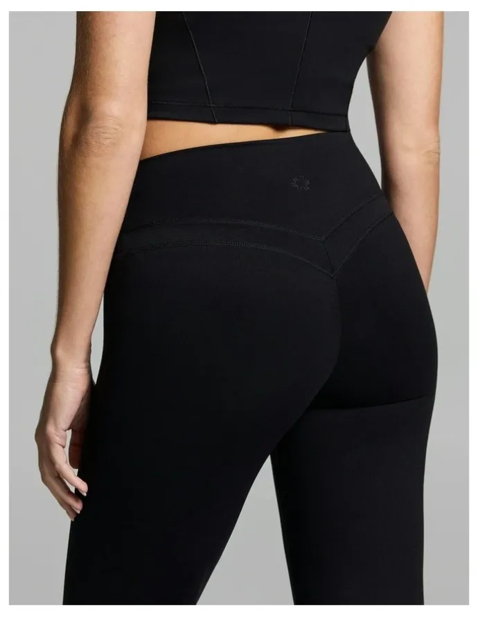 Rockwear No Front Seam Scrunch Bum Flared Tights Black