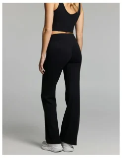 Rockwear No Front Seam Scrunch Bum Flared Tights Black