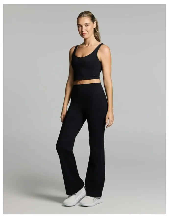 Rockwear No Front Seam Scrunch Bum Flared Tights Black