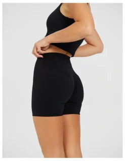 Rockwear No Front Seam Scrunch Bum Mid Thigh Tight in Black