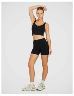 Rockwear No Front Seam Scrunch Bum Mid Thigh Tight in Black