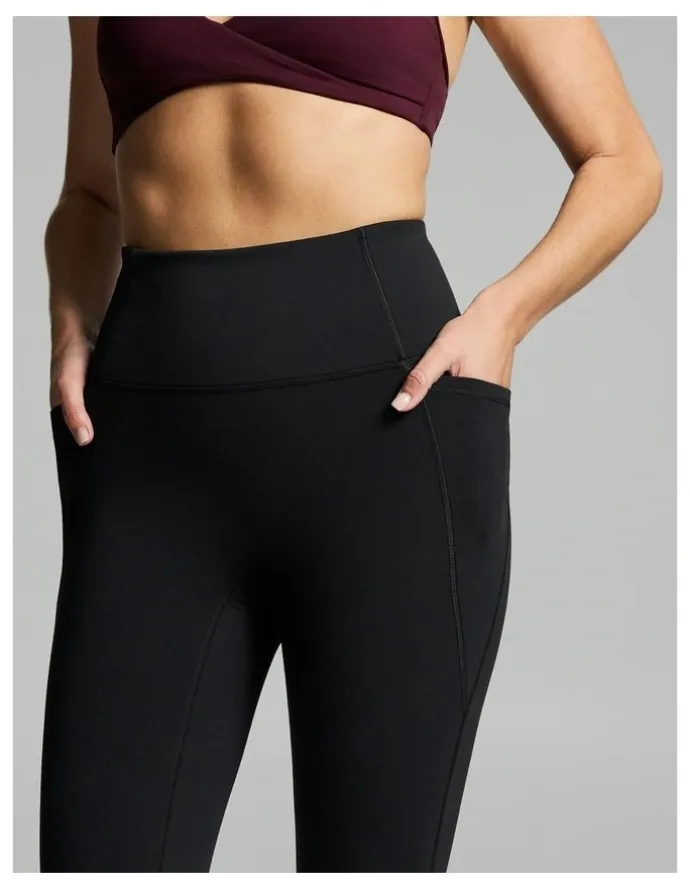 Rockwear No Front Seam Thermal Full Length Tights Black