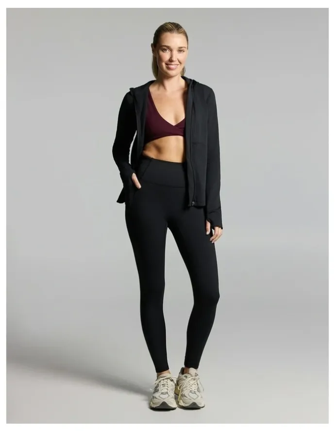 Rockwear No Front Seam Thermal Full Length Tights Black