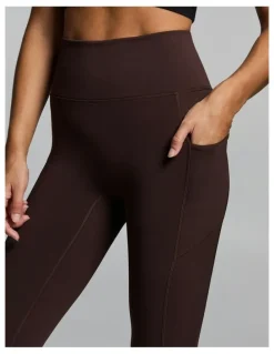 Rockwear No Front Seam Thermal Full Length Pocket Tights Cocoa Tall