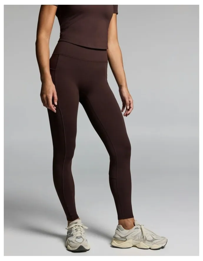 Rockwear No Front Seam Thermal Full Length Pocket Tights Cocoa Tall