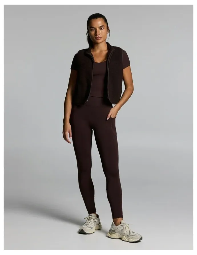 Rockwear No Front Seam Thermal Full Length Pocket Tights Cocoa Tall