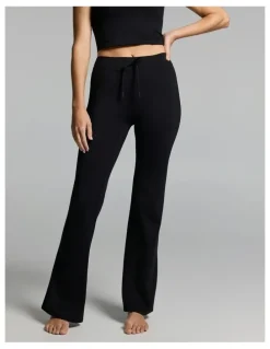 Rockwear No Front Seam Tie Front Slim Flared Tights Black