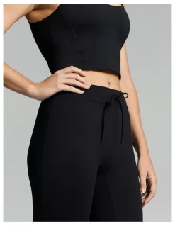 Rockwear No Front Seam Tie Front Slim Flared Tights Black