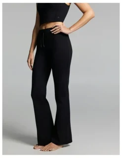 Rockwear No Front Seam Tie Front Slim Flared Tights Black