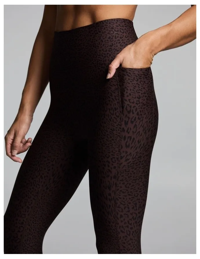Rockwear Printed Ankle Grazer Pocket Tights Cocoa Animal