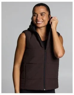 Rockwear Reversible Puffer Vest Black/Cocoa