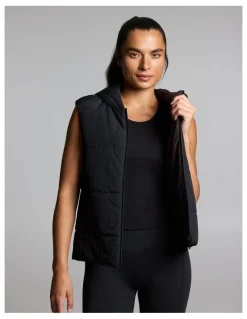 Rockwear Reversible Puffer Vest Black/Cocoa