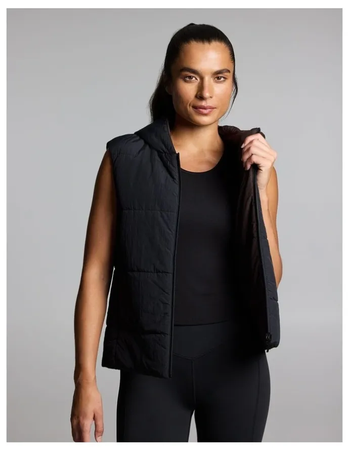 Rockwear Reversible Puffer Vest Black/Cocoa