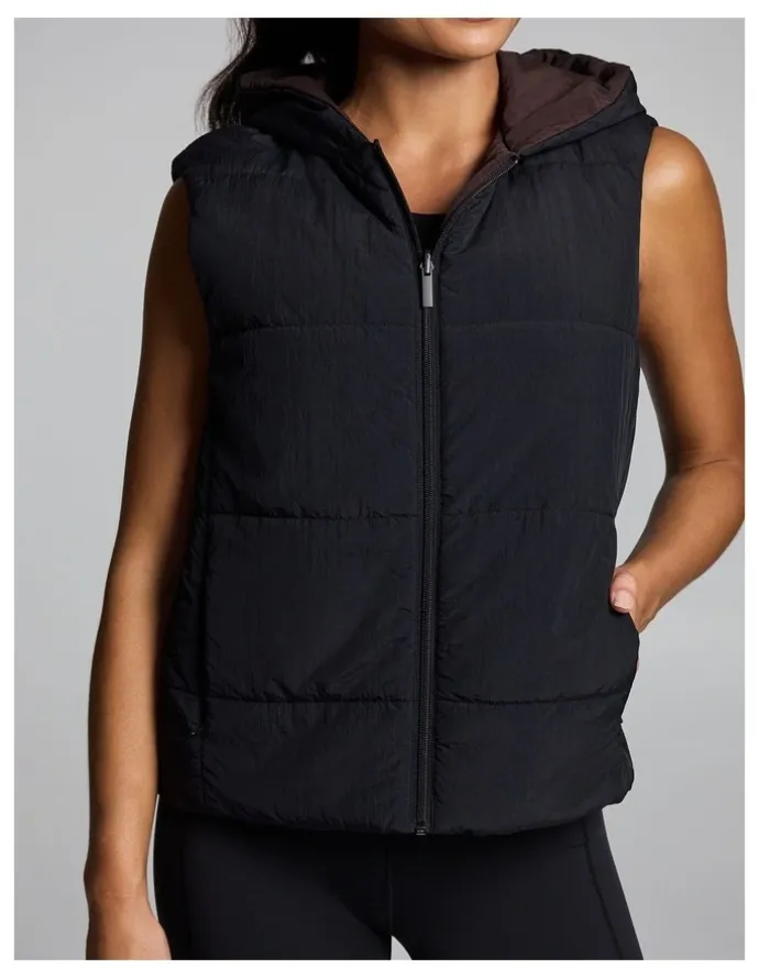 Rockwear Reversible Puffer Vest Black/Cocoa