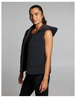 Rockwear Reversible Puffer Vest Black/Cocoa